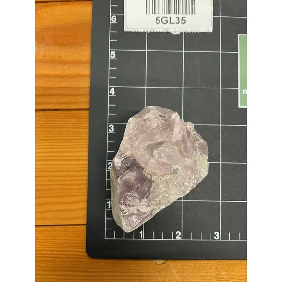 Clear Amethyst Pink Tipped Art Glass Cullet Glowing Manganese Slag Glass #5GL35 - Picture 8 of 8